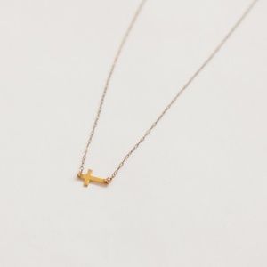 14K Gold Cross Necklace